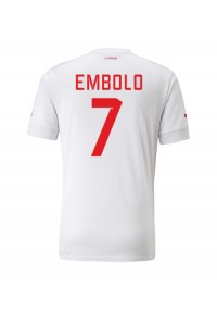 Sveitsi Breel Embolo #7 Jalkapallovaatteet Vieraspaita MM-kisat 2022 Lyhythihainen